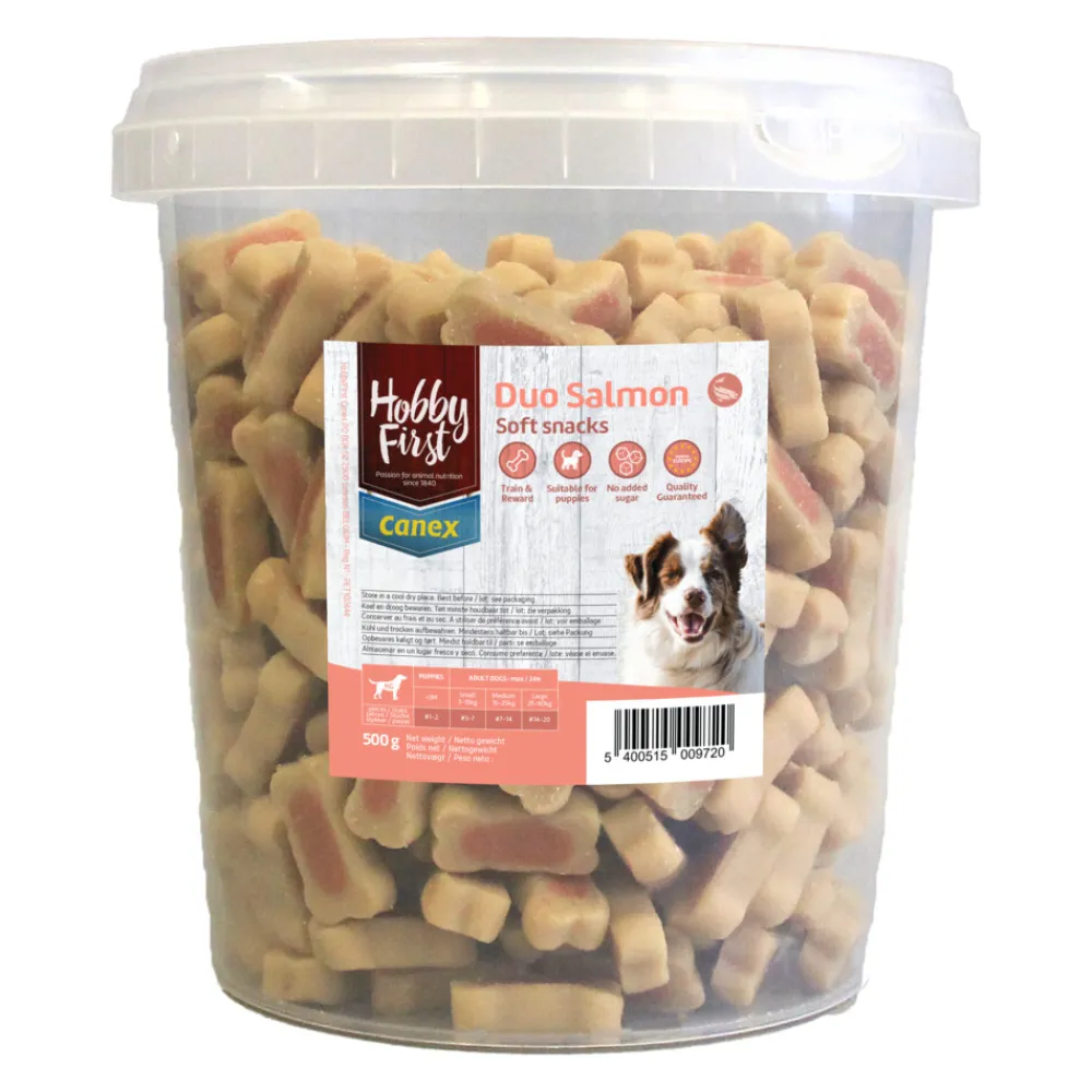 Snacks<HobbyFirst Canex Soft Hondensnack Duo Salmon 500 gr