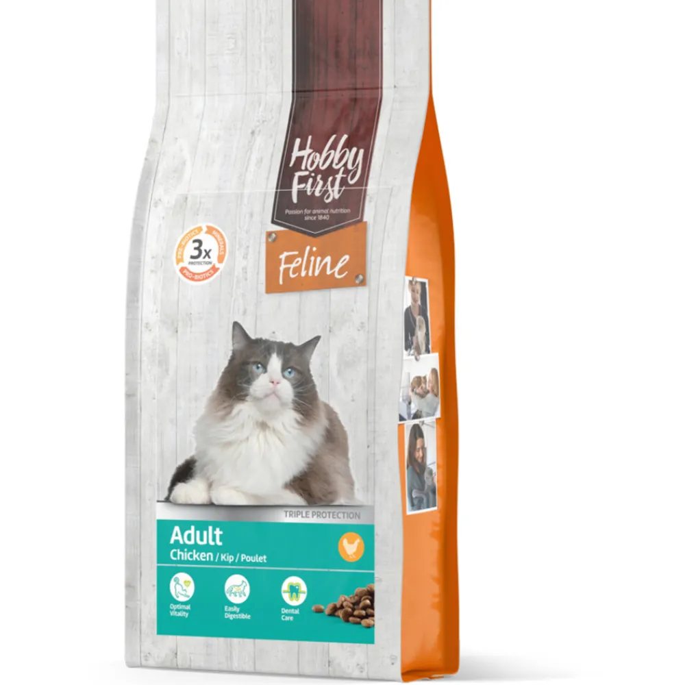 Kattenvoer<HobbyFirst Feline Adult Kip 1,5 kg