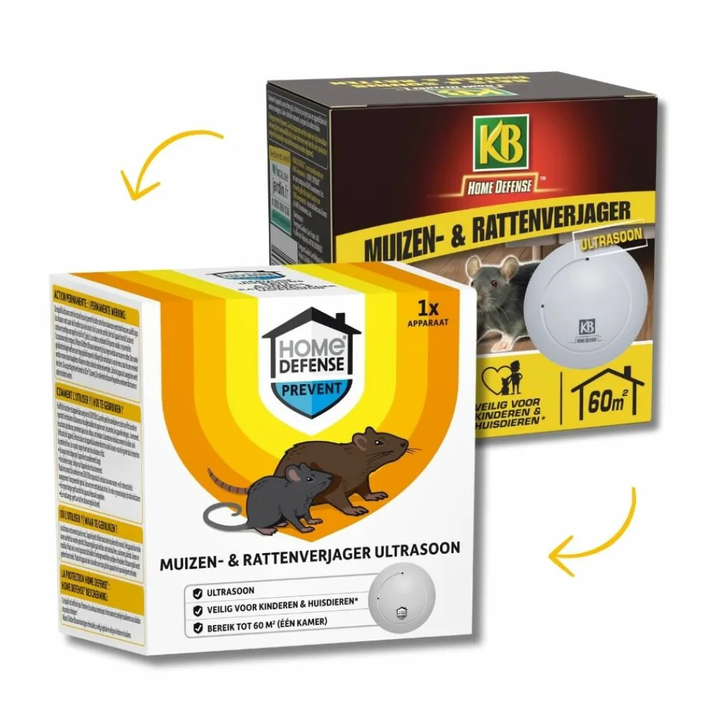 Ongediertebestrijding<Home Defense Muizen- en Rattenverjager 60 m2 Ultrasoon