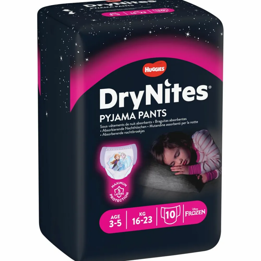 Luiers<Huggies DryNites Absorberende Luierbroekjes Meisjes 3-5 jaar 10 stuks