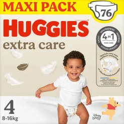 Luiers<Huggies Extra Care Luiers Maat 4 (8 - 16 kg) 76 stuks