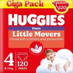 Clearance Little Movers Luierbroekjes Maat 4 (9 - 14 kg) 120 stuks Luiers