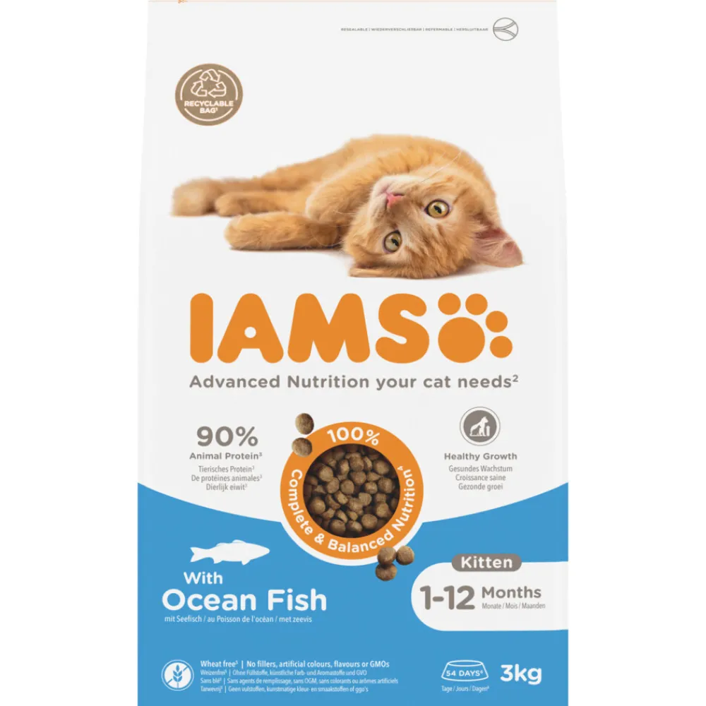 Kattenvoer<IAMS Cat Kitten Ocean Fish 3 kg