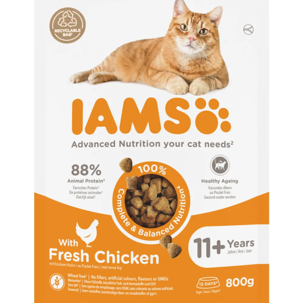 Cat senior 11+ Kattenvoer Chicken 800 gr^IAMS Hot