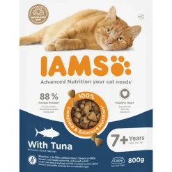 Kattenvoer<IAMS Cat Senior 7+ Kattenvoer Tuna 800 gr