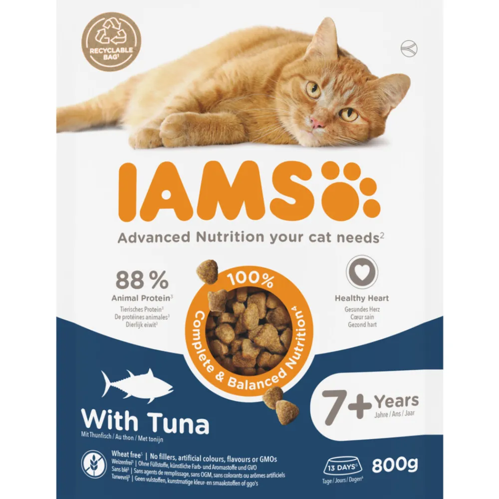 Kattenvoer<IAMS Cat Senior 7+ Kattenvoer Tuna 800 gr
