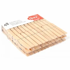 Wasknijpers Hout 48 stuks^Ibex