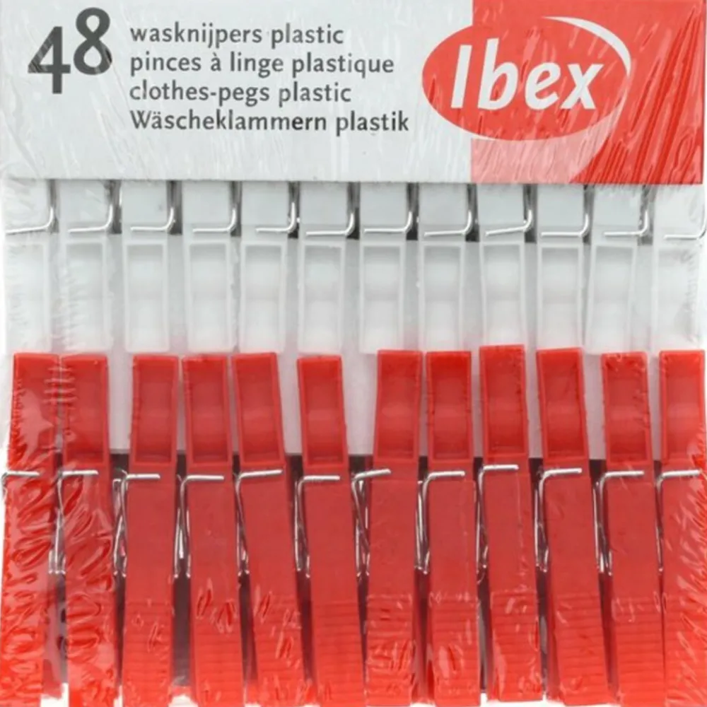 Wasknijpers Plastic 48 stuks^Ibex Best
