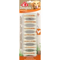 Snacks<8in1 Delights Bones Strong Kip XS 7 stuks