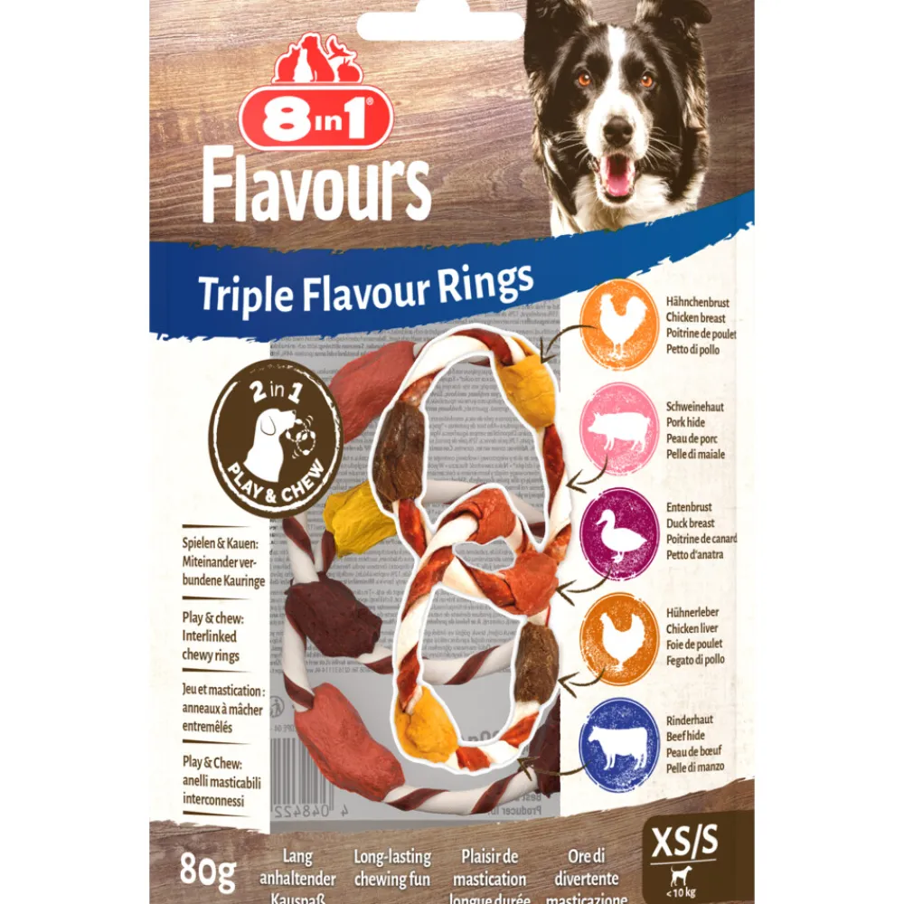 Snacks<8in1 Triple Flavour Rings XS/S 80 gr