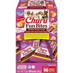Snacks<Inaba Churu Fun Bites Wraps Hondensnack Multipack Chicken & Sweet Potato 8 x 12 gr