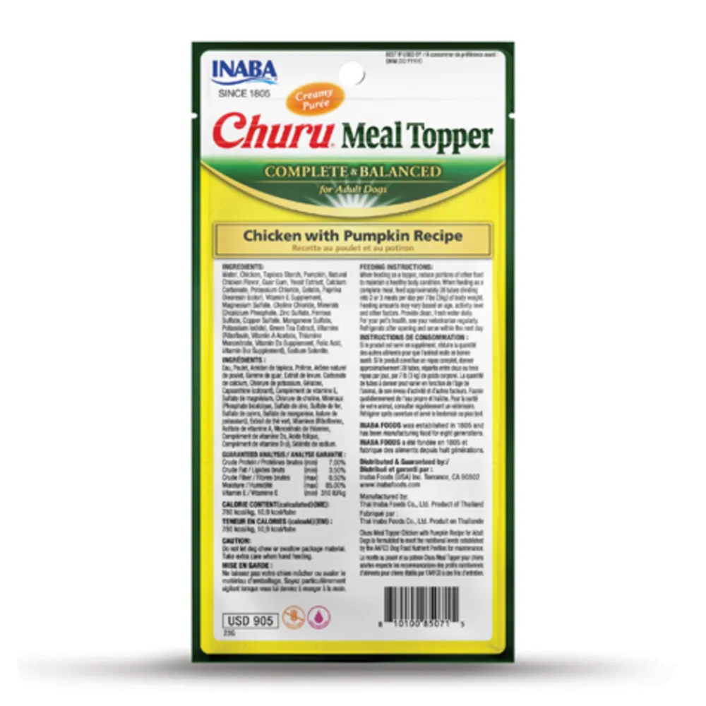 Hondenvoer<Inaba Churu Meal Topper Hondenvoer Chicken & Pumpkin 4 x 14 gr