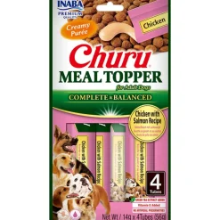 Churu Meal Topper Hondenvoer Chicken & Salmon 4 x 14 gr^Inaba New