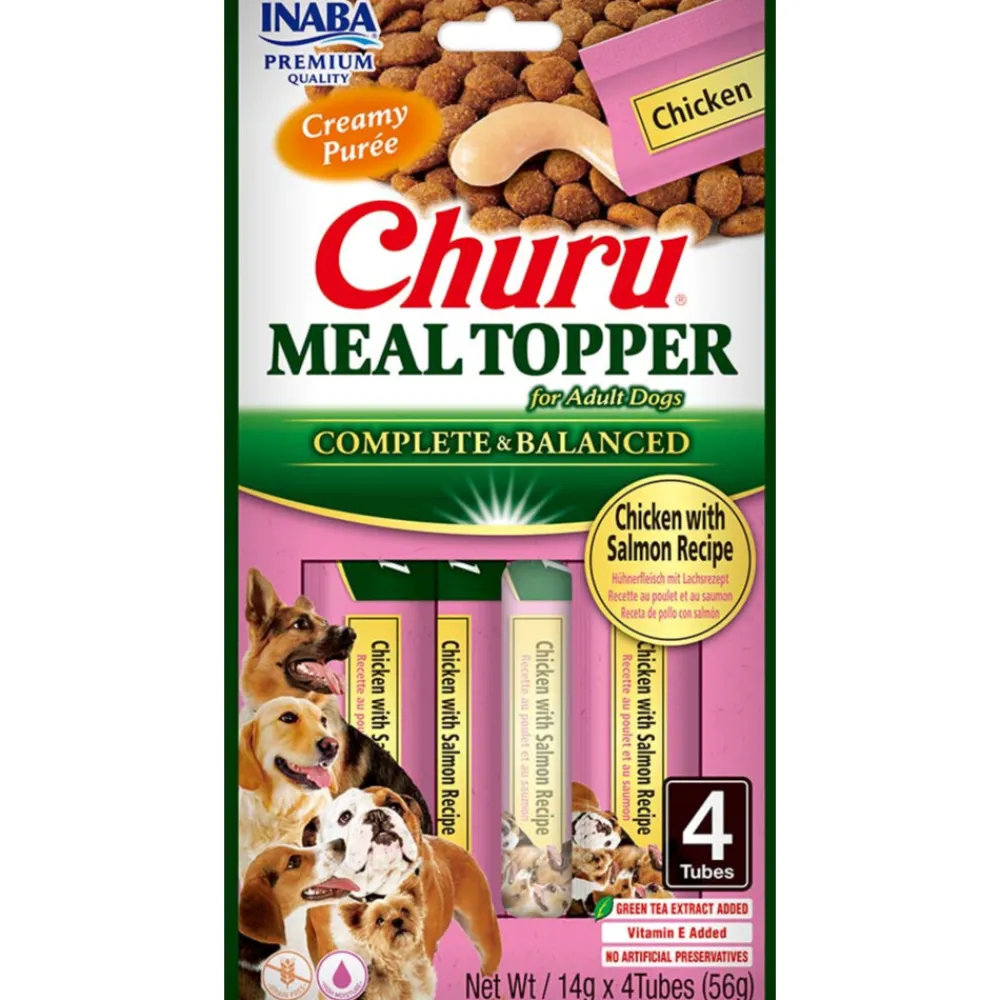 Churu Meal Topper Hondenvoer Chicken & Salmon 4 x 14 gr^Inaba New