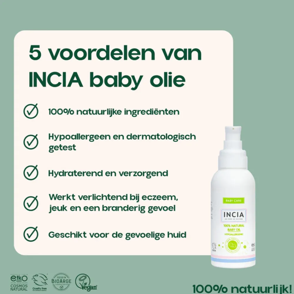 Lichaamsverzorging<INCIA 100% Natuurlijke Babyolie 110 ml