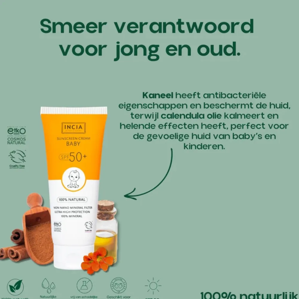 Clearance 100% Natuurlijke Zonnebrandcrème Baby SPF 50+ 50 ml Zonnebrand|Lichaamsverzorging