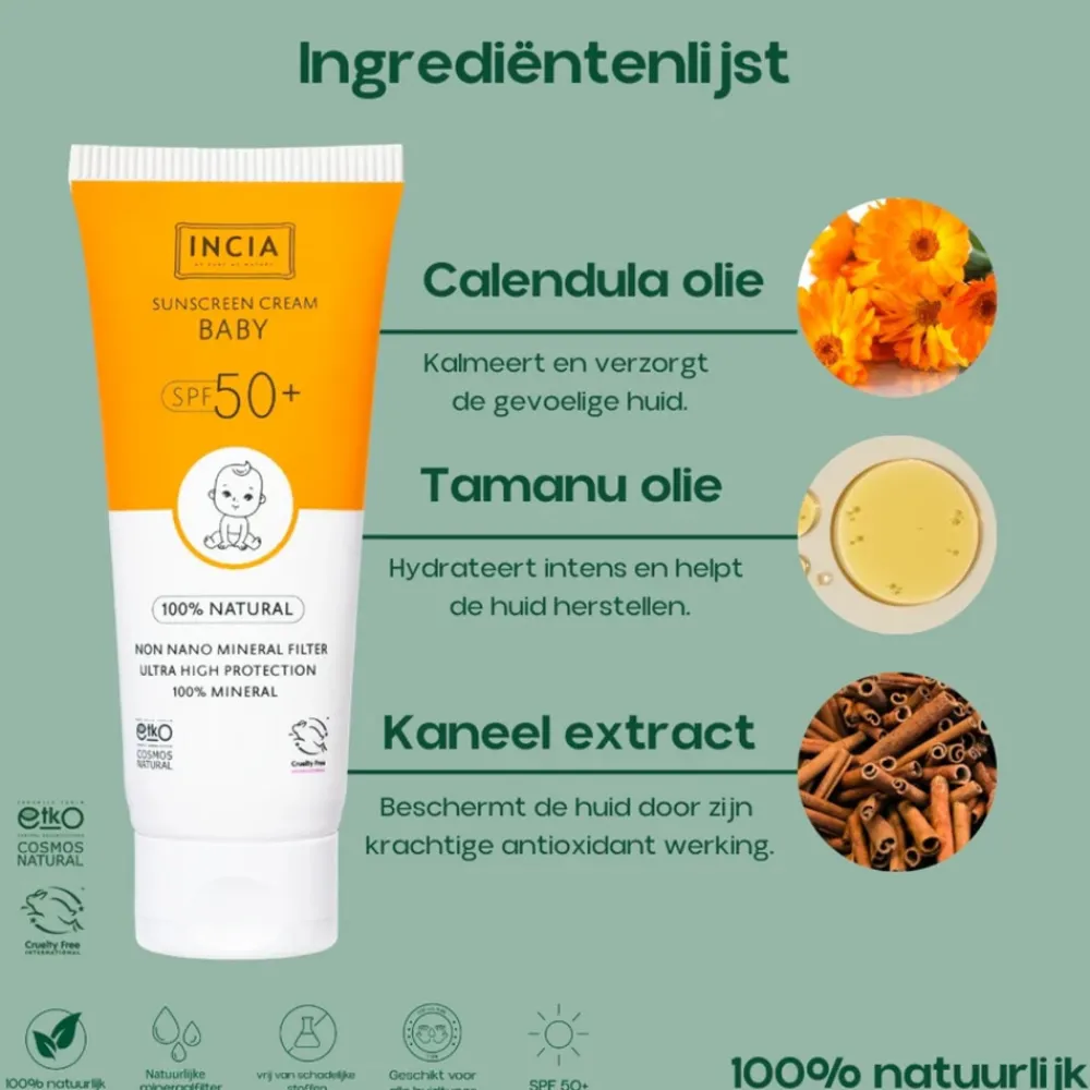 Clearance 100% Natuurlijke Zonnebrandcrème Baby SPF 50+ 50 ml Zonnebrand|Lichaamsverzorging