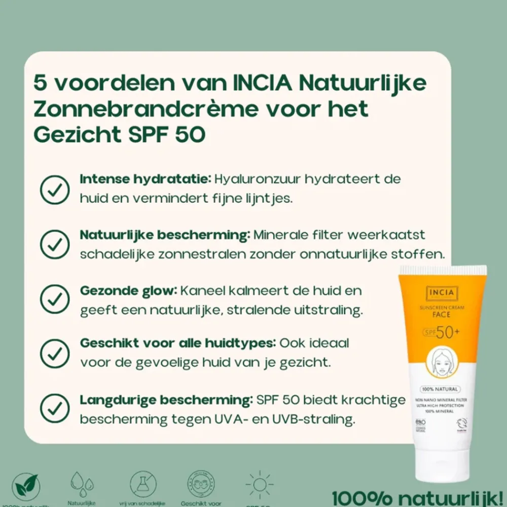 Sunscreen Cream Face SPF 50+ 50 ml^INCIA Discount