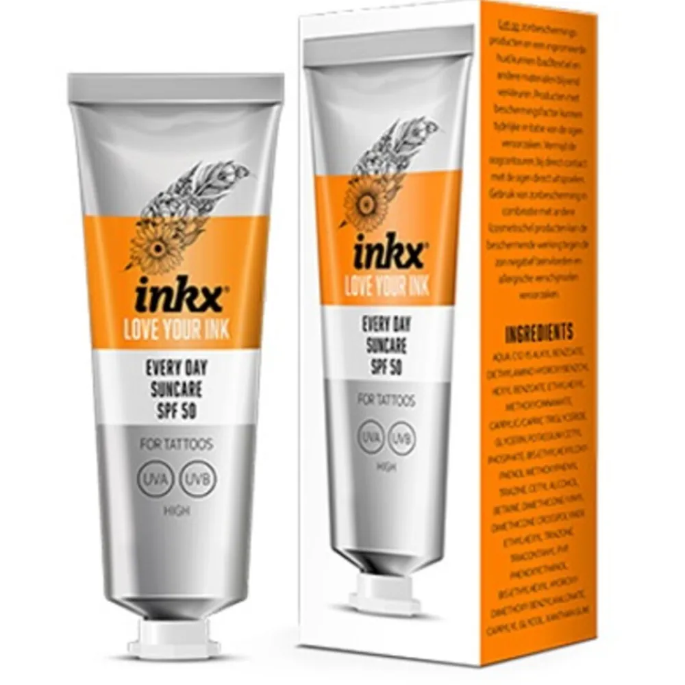 Tattoo Verzorging Everyday Zonnebrand crème SPF 50 50 ml Huidverzorging|Zonbescherming
