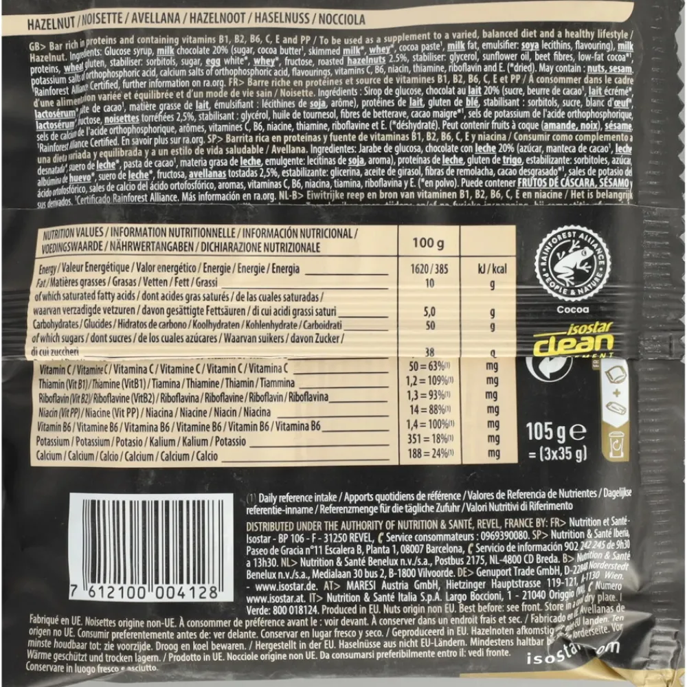 Snacks & Tussendoortjes<Isostar High Protein 25 Hazelnoot 3-Pack 105 gr