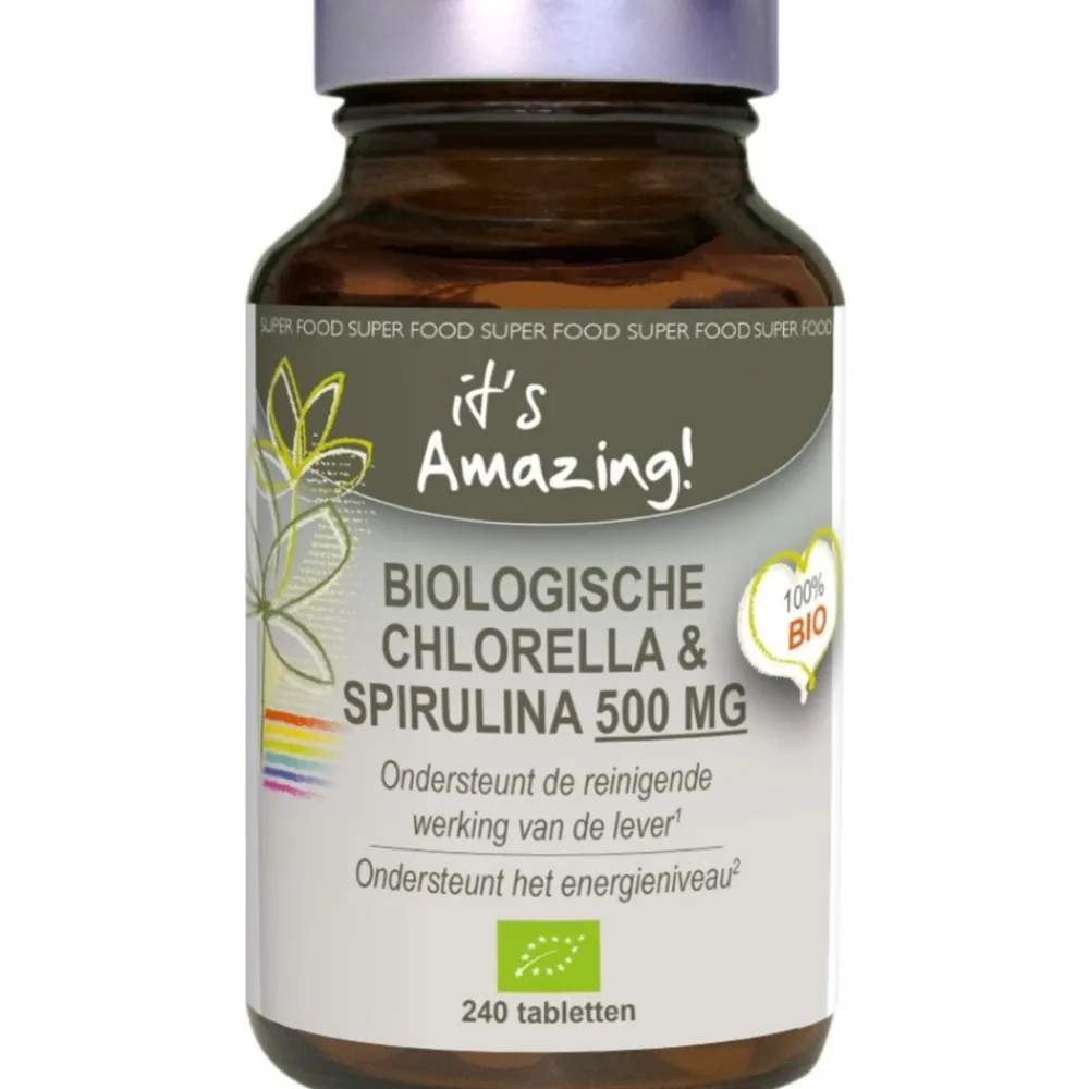 Best It's Amazing Biologische Chlorella & Spirulina 500 mg 240 tabletten Weerstand & Energie|Organen
