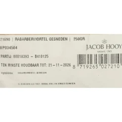 Rabarber Wortel Gesneden 250 gr^Jacob Hooy Best