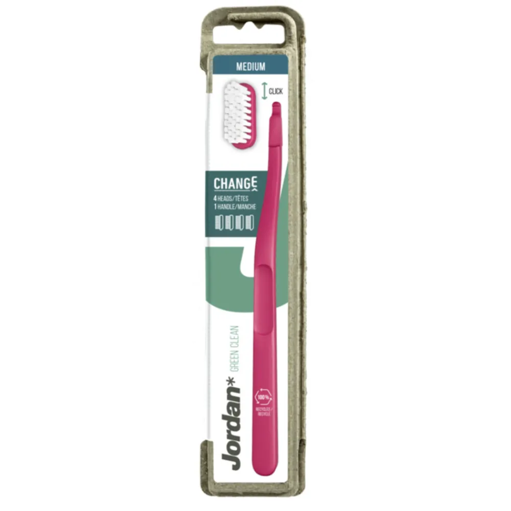 Tandenborstels<Jordan Tandenborstel Green Clean Change Medium 4-pack 1 set