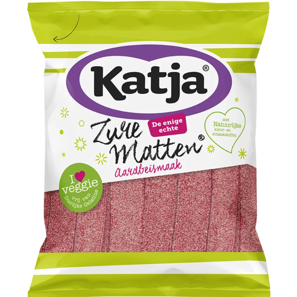 Snoep<Katja Zure Matten Aardbei 125 gr
