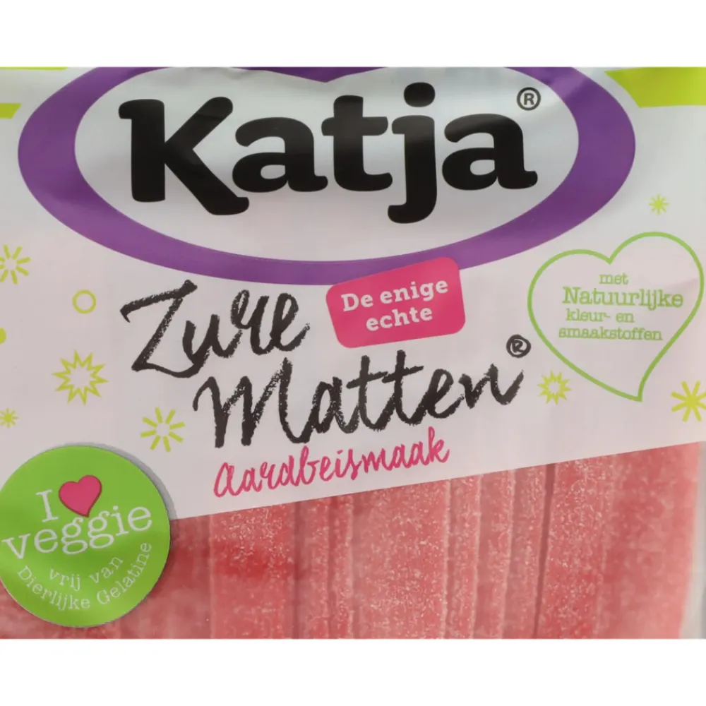 Snoep<Katja Zure Matten Aardbei 125 gr