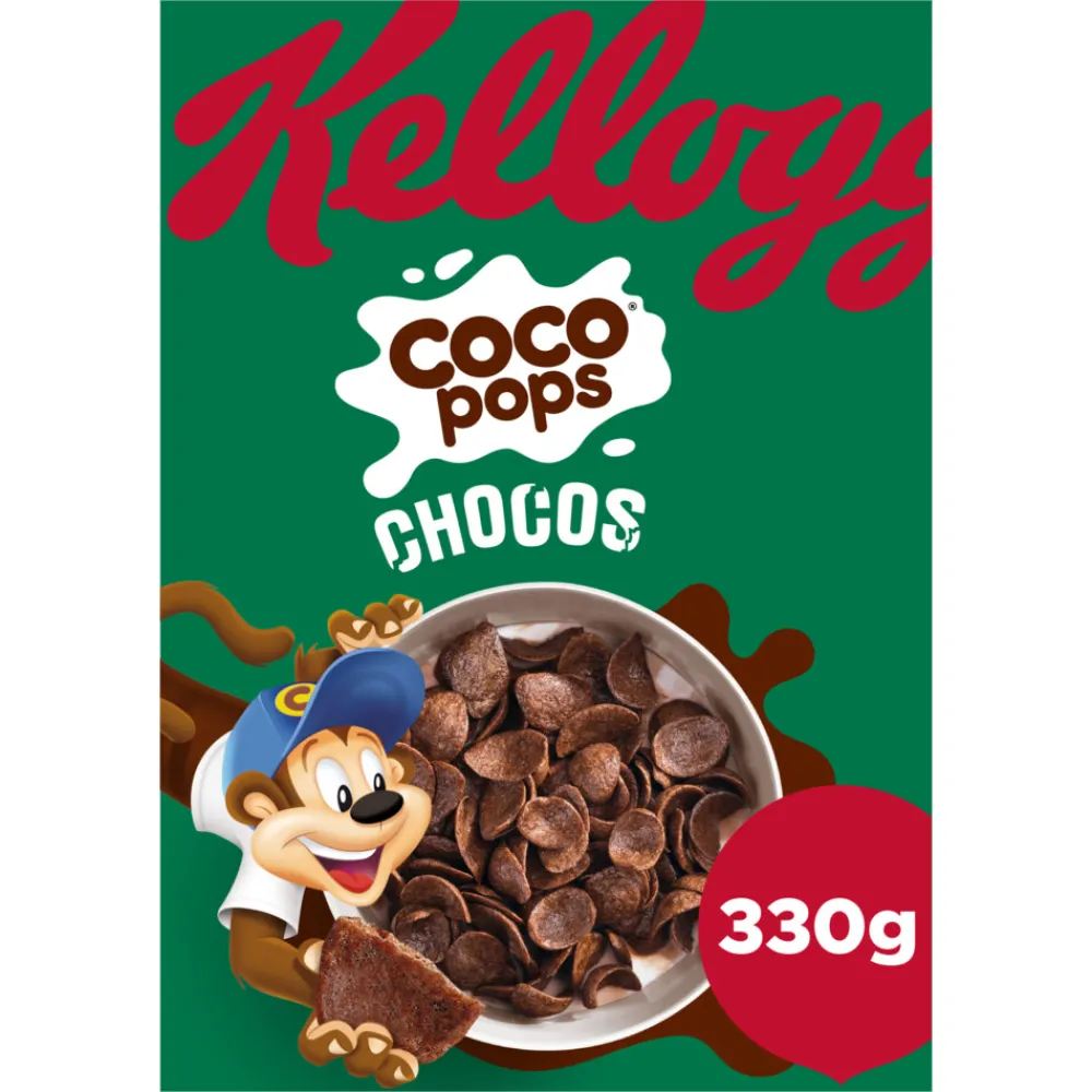 Ontbijtgranen<Kelloggs Kellogg's Coco Pops Chocos Ontbijtgranen 330 gr