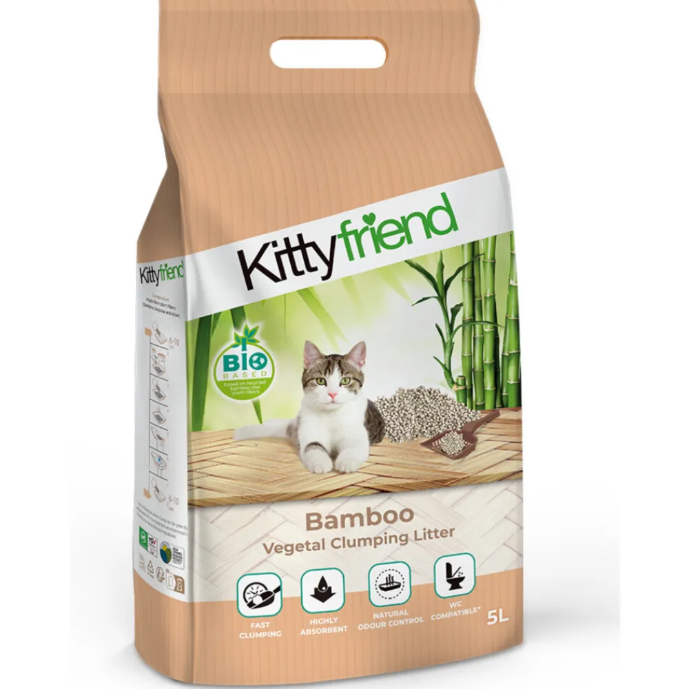 Kattenbakvulling<Kitty Friend Kattenbakvulling Vegetal Bamboo Clumping Litter 5 liter
