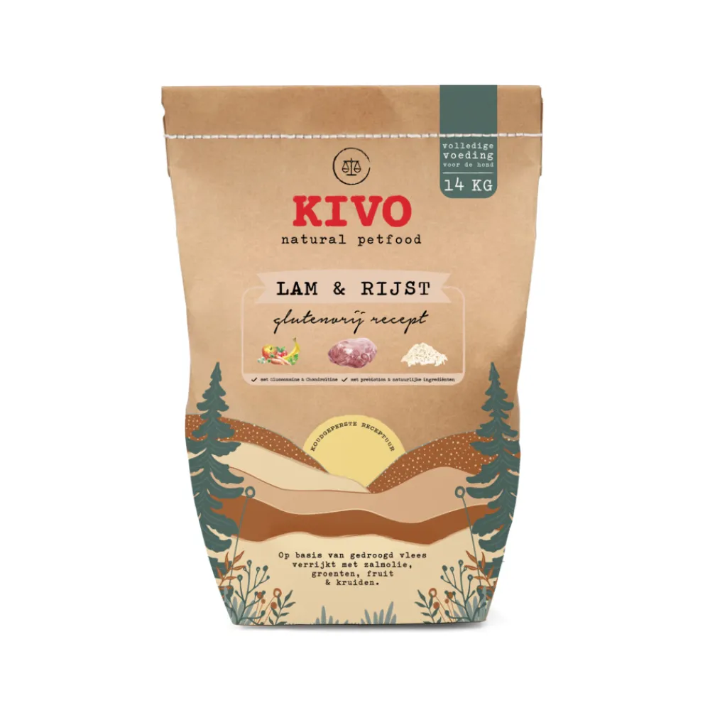 Hondenvoer<Kivo Lam & Rijst Glutenvrij 14 kg