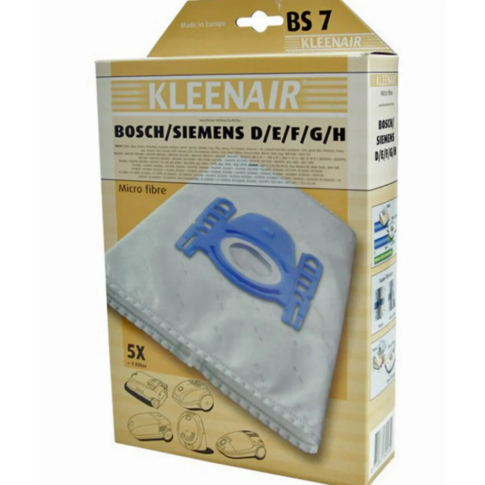 Hulpmiddelen<Kleenair Stofzuigerzakken Bosch en Siemens Bs-7 5 stuks