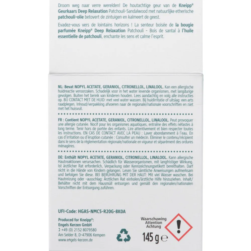 Sale Geurkaars Deep Relaxation - Sandalwood en Patchouli Geschenksets