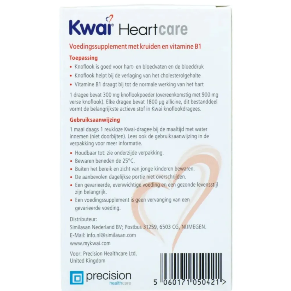 Hart, Bloed & Cholesterol<Kwai Heartcare Knoflook 100 stuks