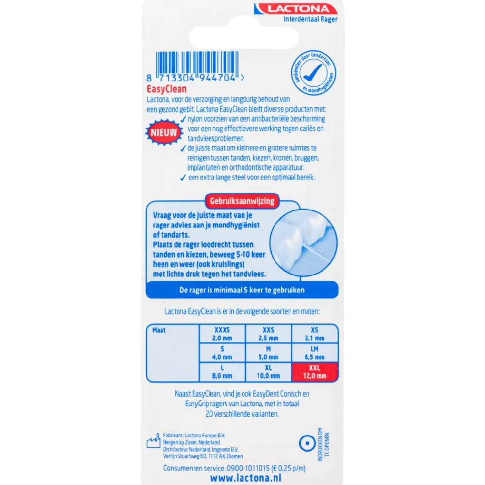 New Ragers Easyclean XXL Rood Cilindrisch 12.0 mm 8 stuks Flossen & Ragen