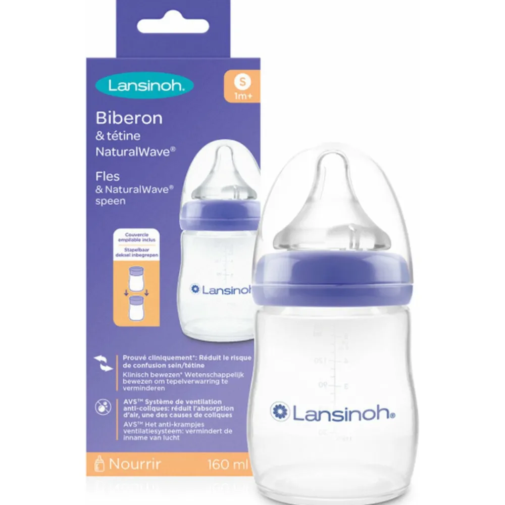 Flessen & Spenen<Lansinoh Drinkfles & NaturalWave Speen 160 ml