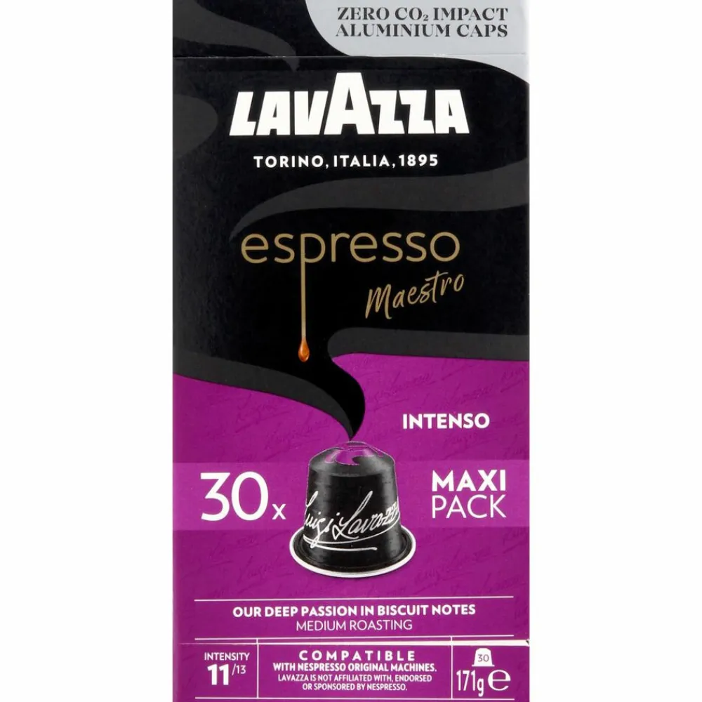 Koffie<Lavazza Espresso Koffiecups Intenso 30 stuks