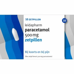Paracetamol Zetpil 500 mg 10 stuks^Leidapharm