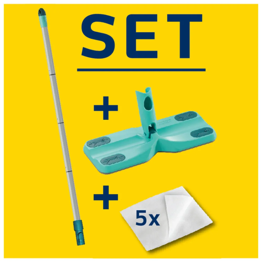 Clean & Away Vloerwisser Set met 5 Stofdoekjes^Leifheit Hot