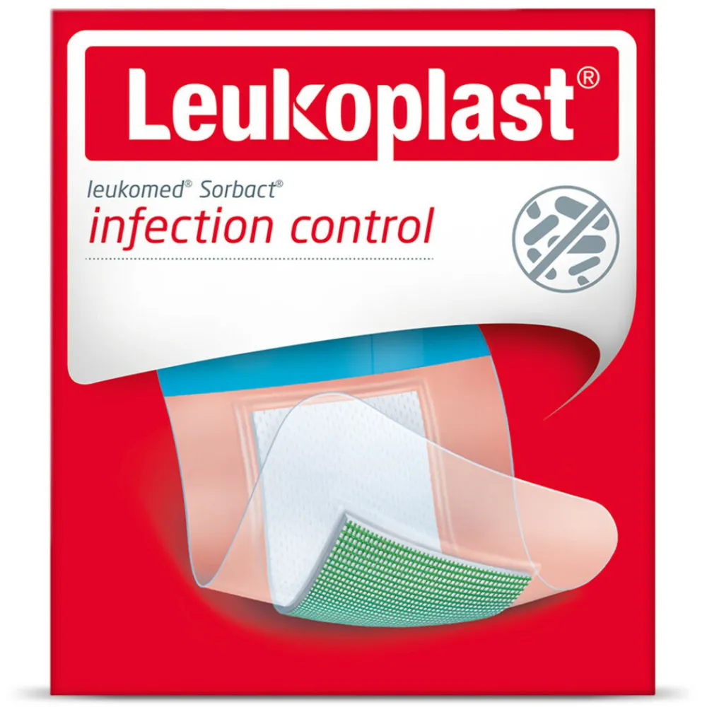 Leukomed Sorbact Bacteriënbindende Eilandpleister 5 cm x 7,2 cm 3 stuks^Leukoplast Discount