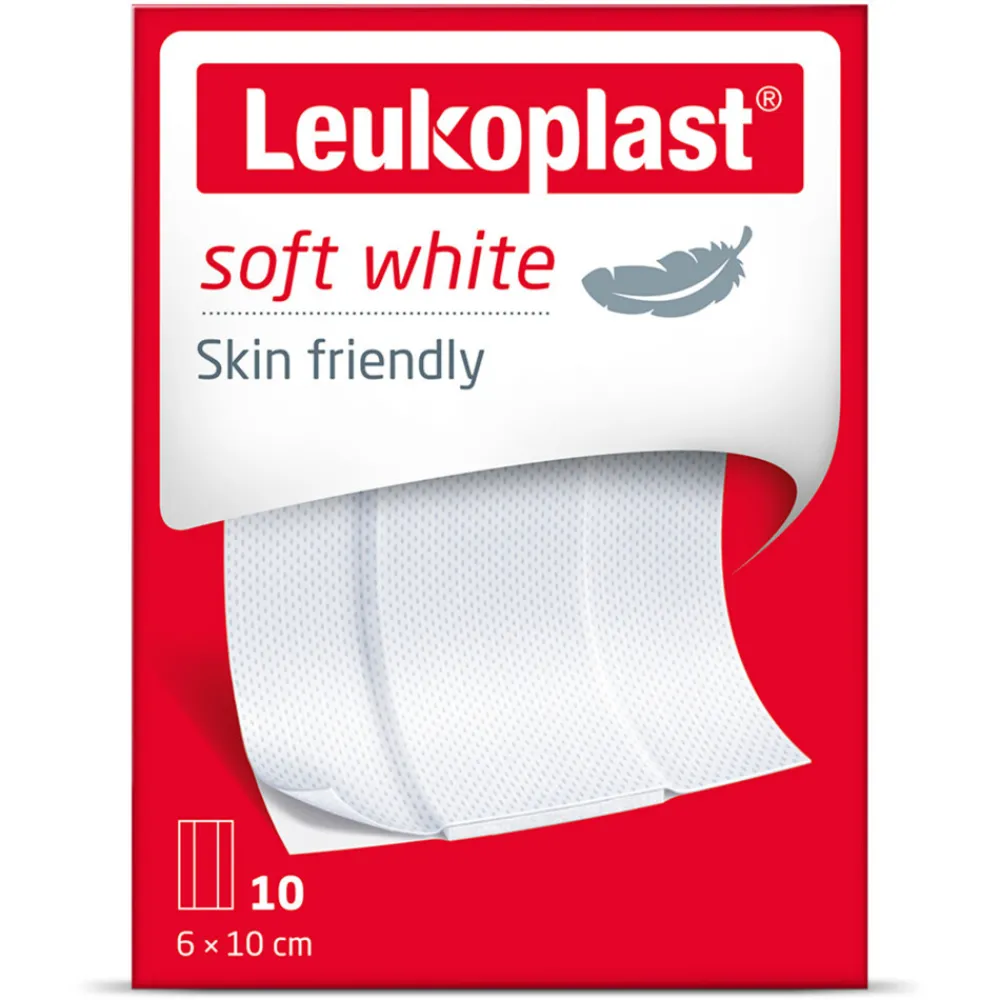 Wondpleisters Zacht 8 x 10 cm Soft White 10 stuks^Leukoplast Clearance