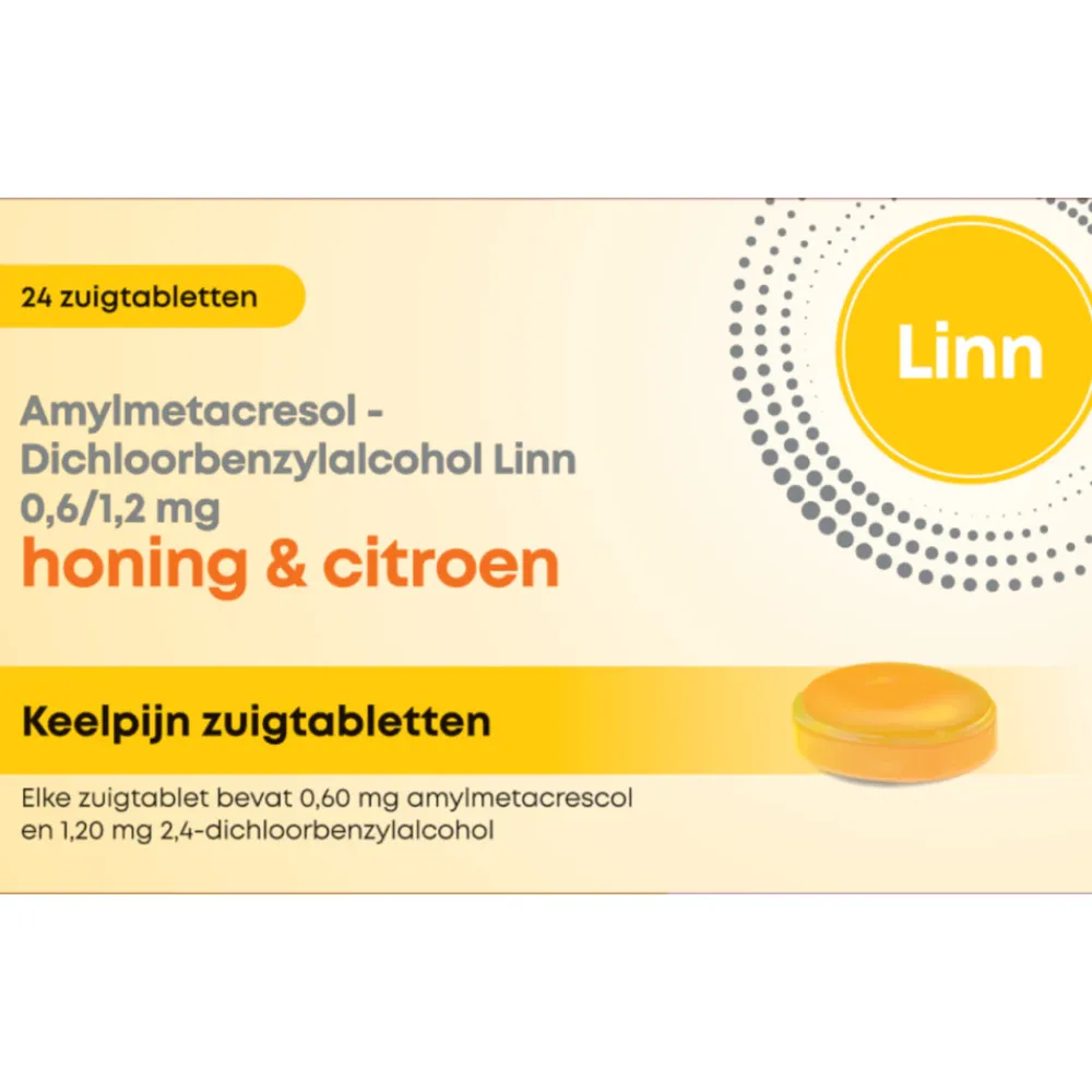 Keelpijn Zuigtabletten Honing & Citroen 24 tabletten^Linn Discount