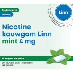 Nicotine Kauwgom Mint 4 mg 204 stuks^Linn