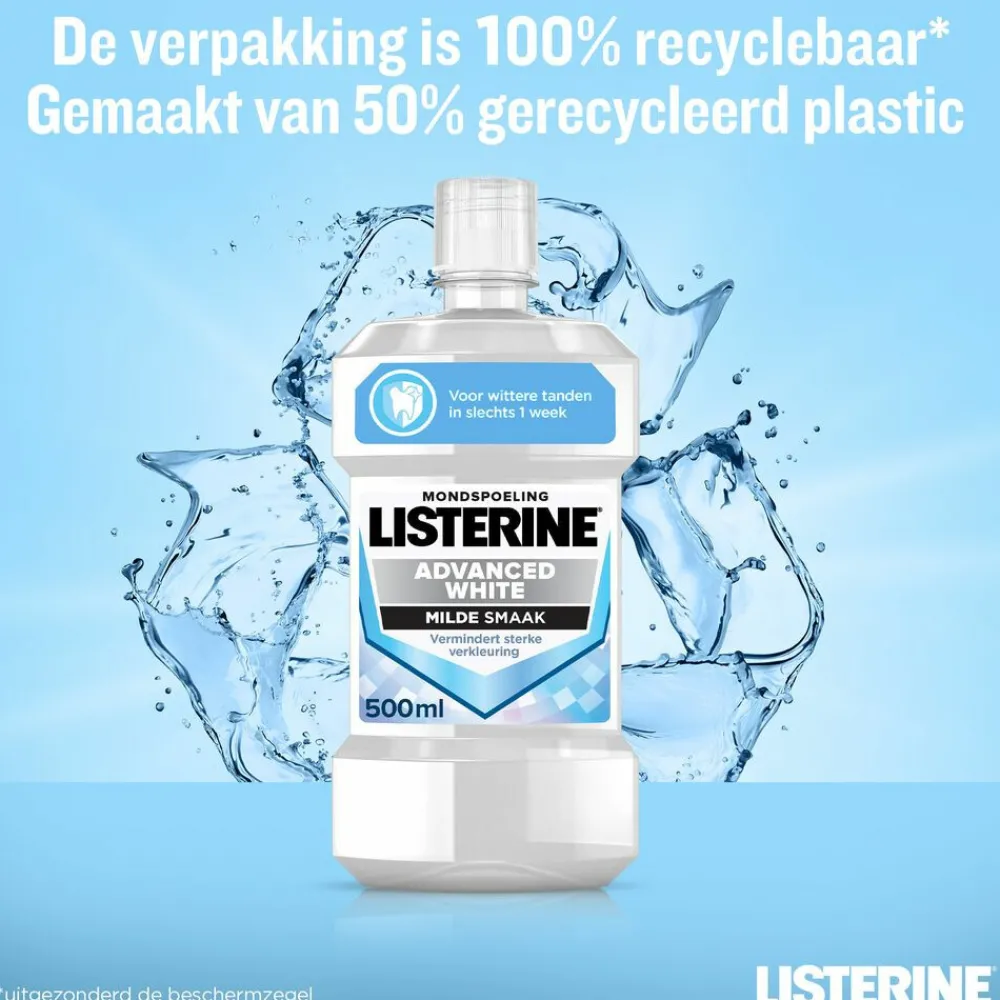 Clearance Mondwater Advanced White Mild 500 ml Spoelen & Poetsen