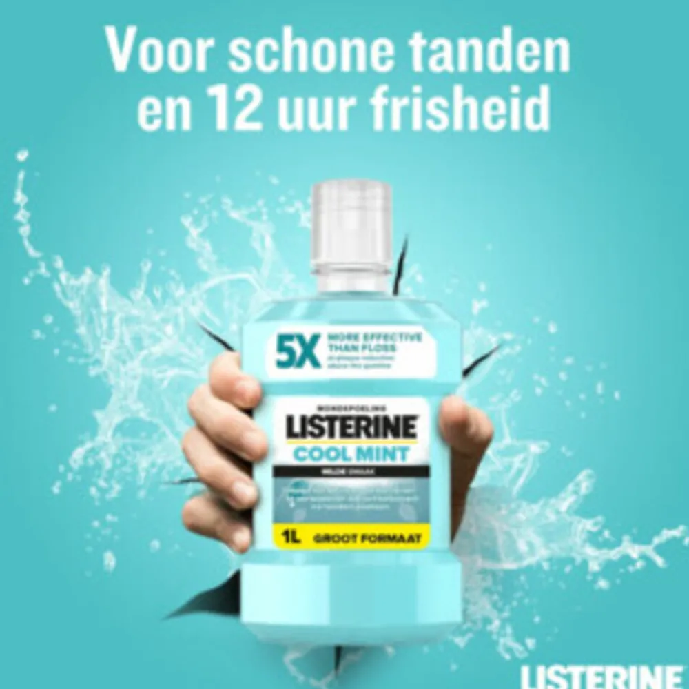Mondwater Cool Mint Milde Smaak Zonder Alcohol 1 liter^Listerine Best
