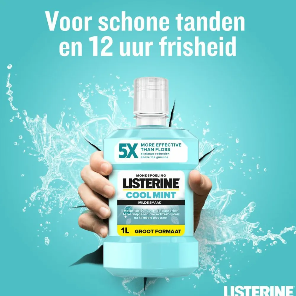 Mondwater Cool Mint Milde Smaak Zonder Alcohol 1 liter^Listerine Best