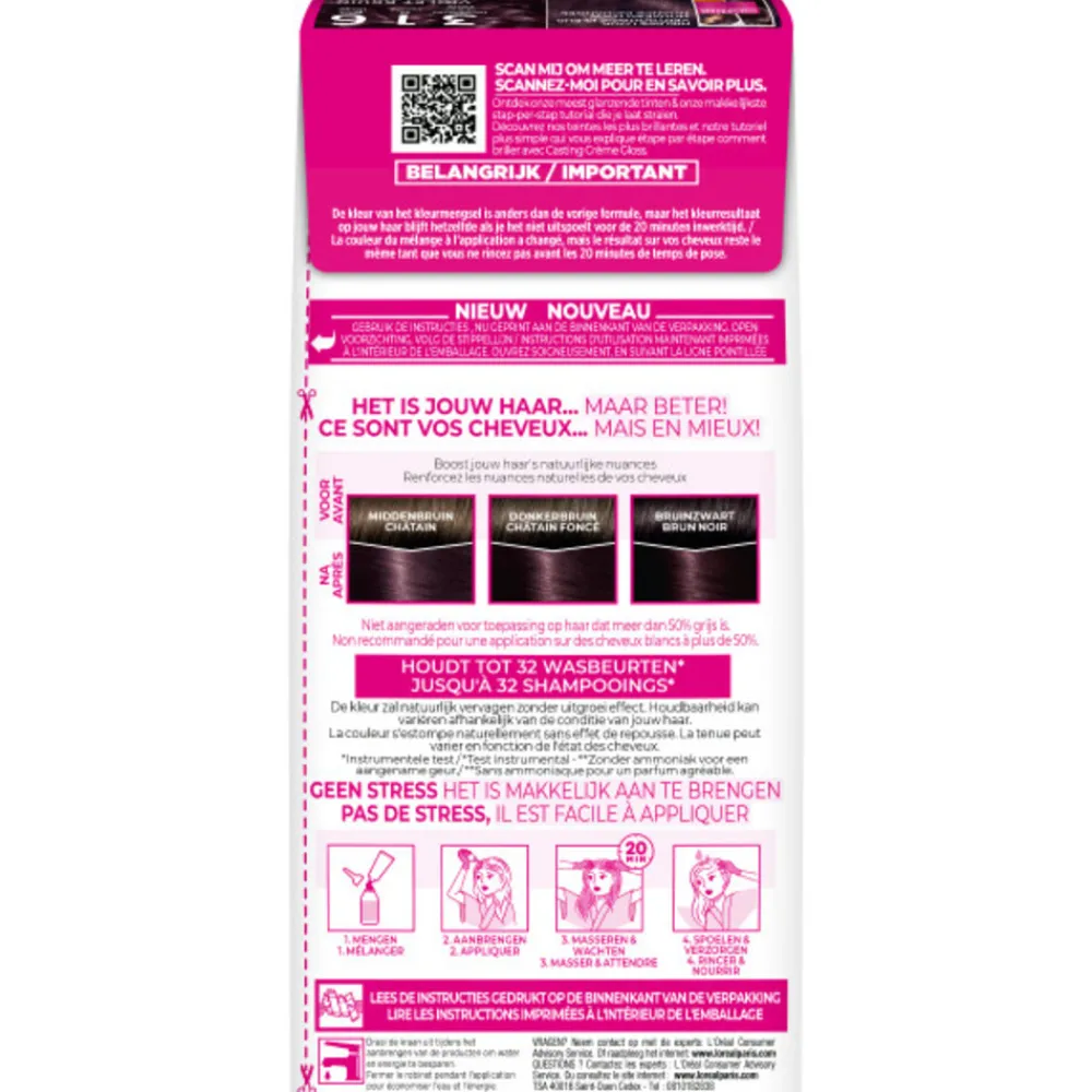 Sale L'Oréal Casting Crème Gloss Semi-Permanente Haarkleuring 316 Violet Bruin Haarkleuring