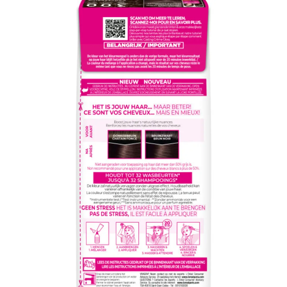 Best L'Oréal Casting Crème Gloss Semi-Permanente Haarkleuring 300 Donkerbruin Haarkleuring