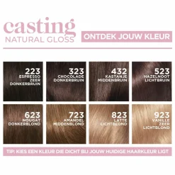 Hot L'Oréal Casting Natural Gloss Semi-Permanente Haarkleuring 423 Kastanje Middenbruin Haarkleuring